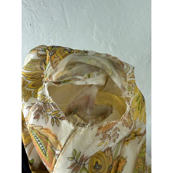 Vintage 70s 60s Women's Dress Maxi Bohemian Long Sleeve Party Retro Floral R3-30 - Picture 8 of 8